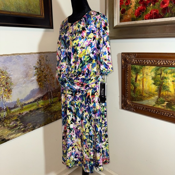 SUITE 7 Multicolor Abstract Midi Dress - Picture 3 of 5